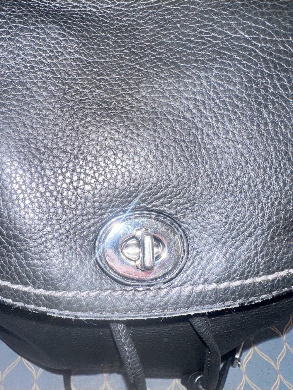 Coach Vintage Park Pebbled Leather Mini Backpack Black/Silver | Style F24385 - Picture 14 of 14